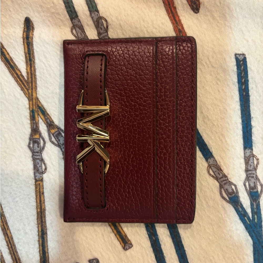 Michael Kors Reed Dark Cherry Leather Cardholder
